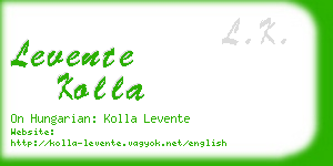 levente kolla business card